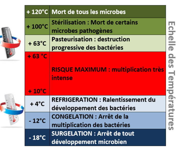 microbes hygiène temperature aliments conservation