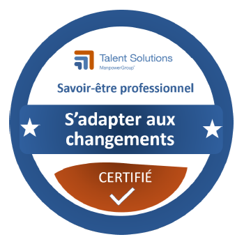 badge ADAPTATION - Conseil en gestion - Hôtellerie Savoir-être professionnel S'adapter aux changements